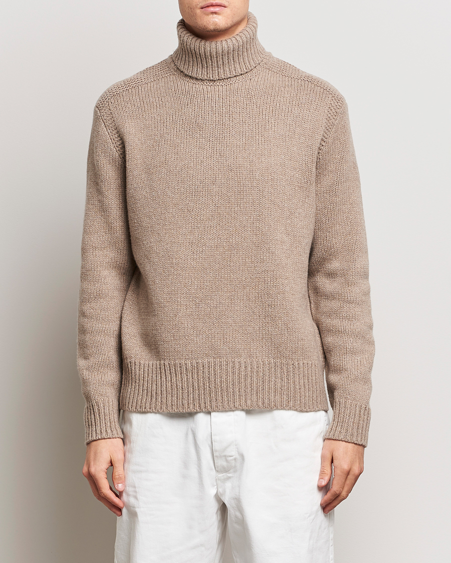 Polo Ralph Lauren Wool Cashmere Knitted Rollneck Oak Brown Heather at CareO