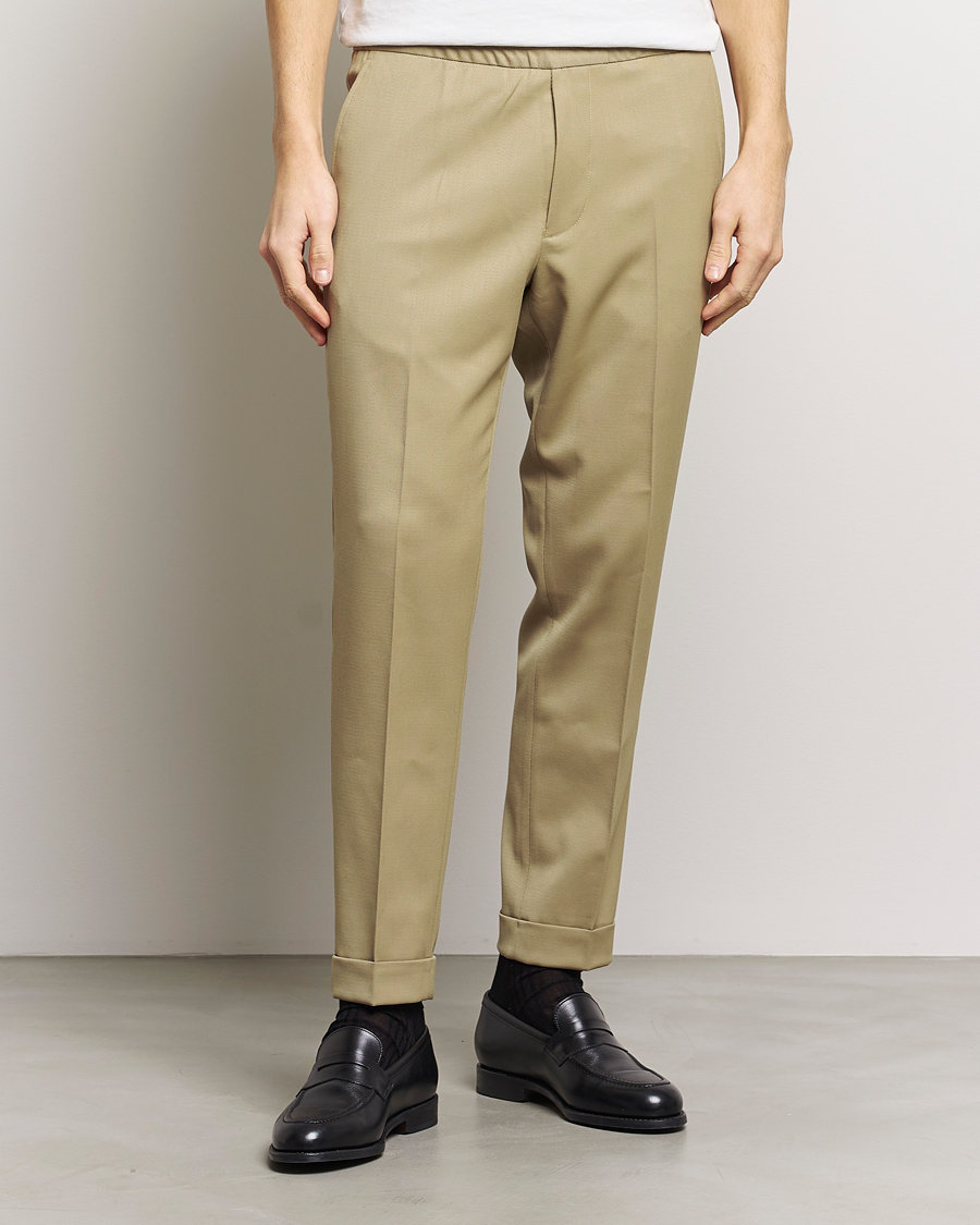 Mens cropped clearance drawstring trousers