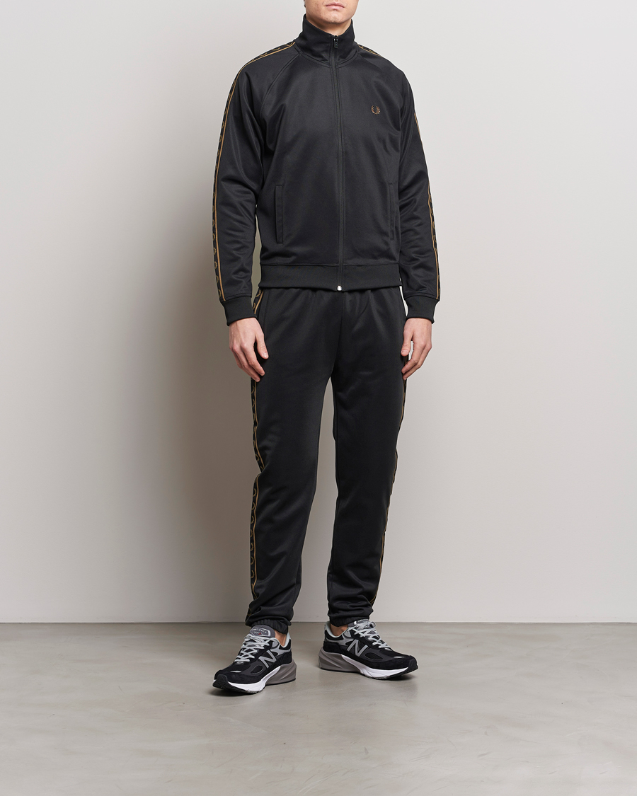 Fred Perry Taped Track Jacket Black at CareOfCarl.com