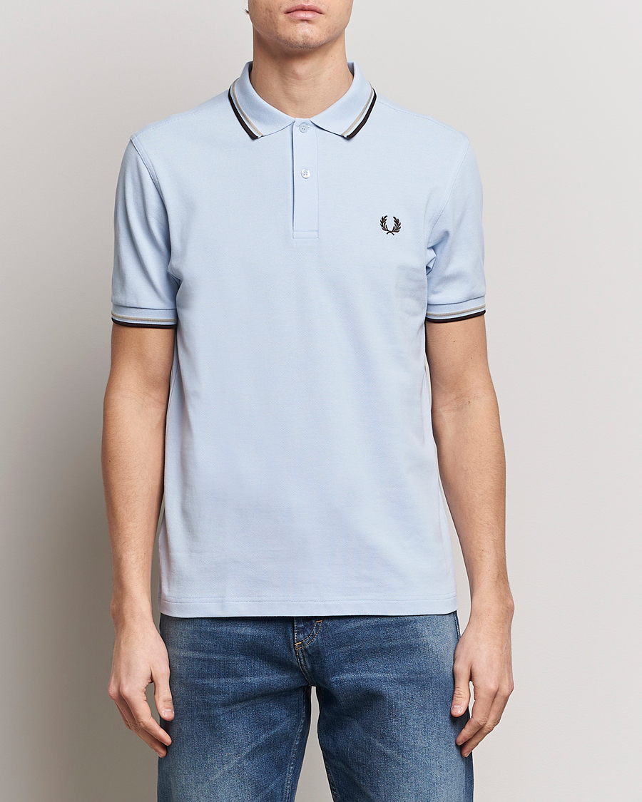 Fred Perry Twin Tipped Polo Shirt Light Smoke at CareOfCarl.com