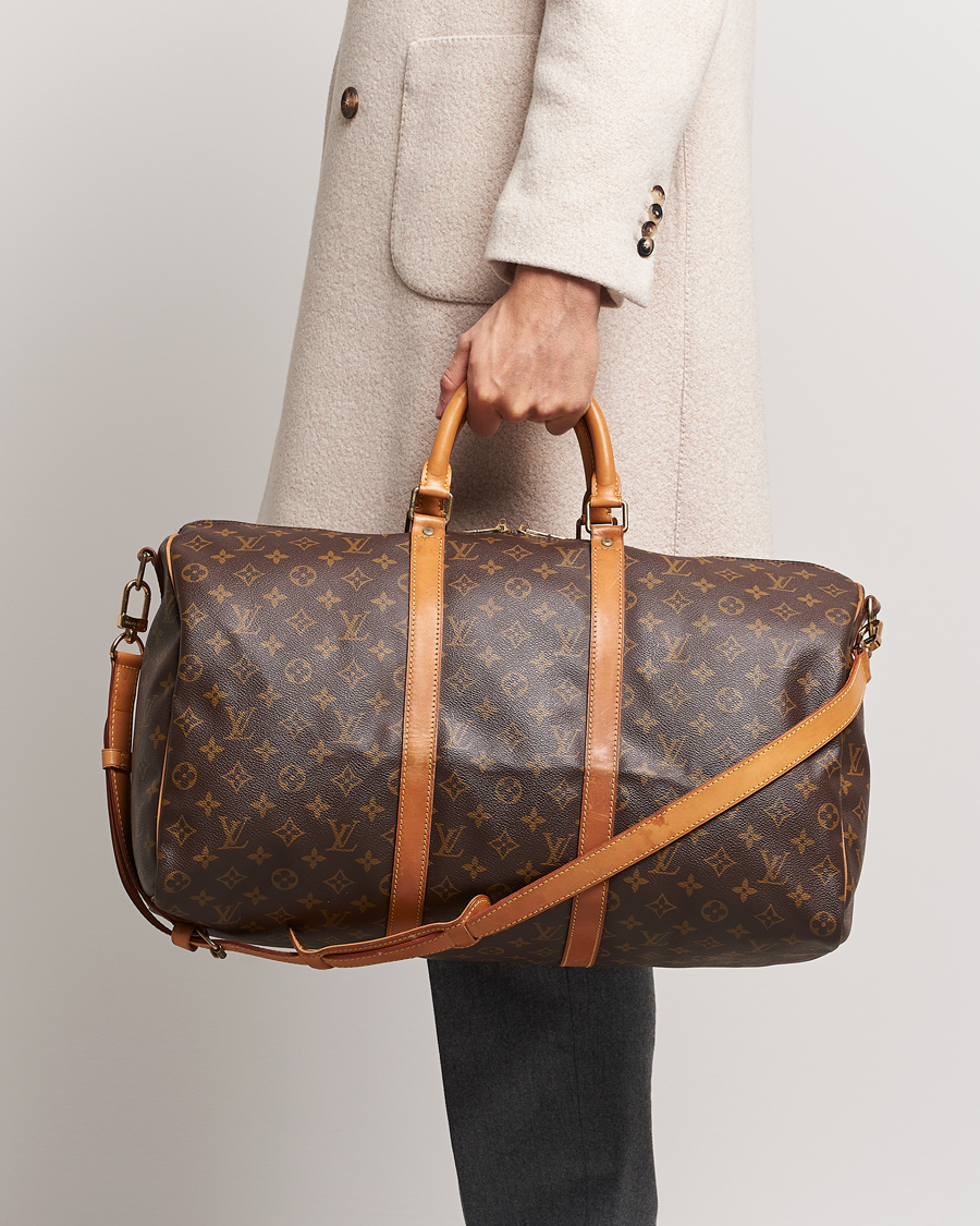 Louis Vuitton Keepall 50 Monogram Canvas Travel Bag with Strap