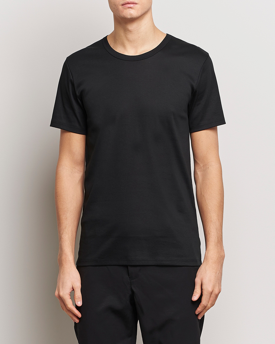 Zimmerli of Switzerland Mercerized Cotton Crew Neck T-Shirt Black