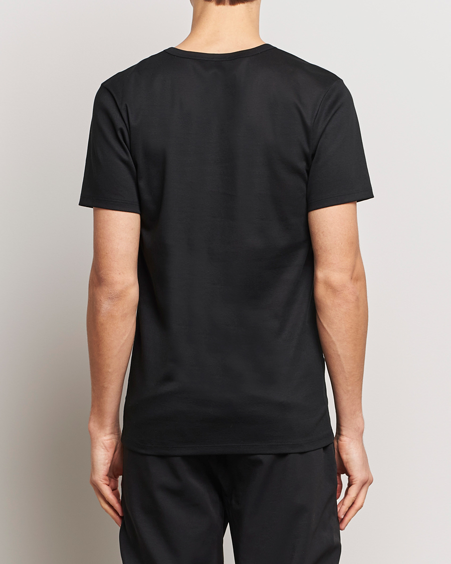 Zimmerli of Switzerland Mercerized Cotton Crew Neck T-Shirt Black