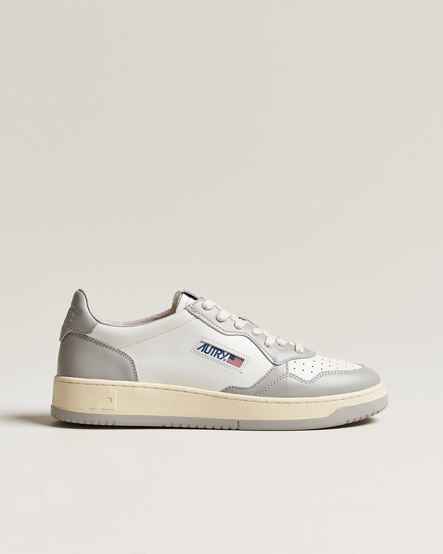 Autry Medalist Low Bicolor Leather Sneaker White/Grey at