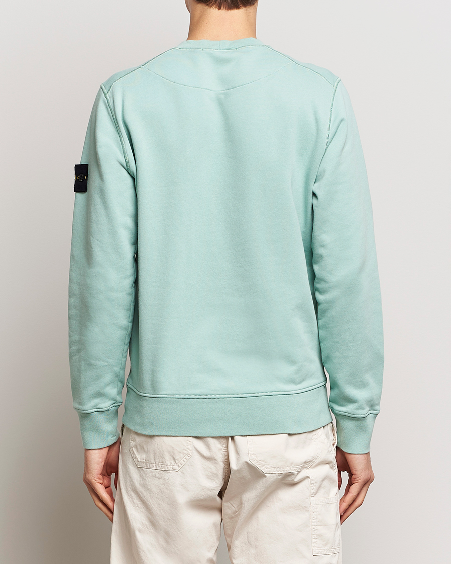 Stone Island Garment Dyed Cotton Sweatshirt Light Green at