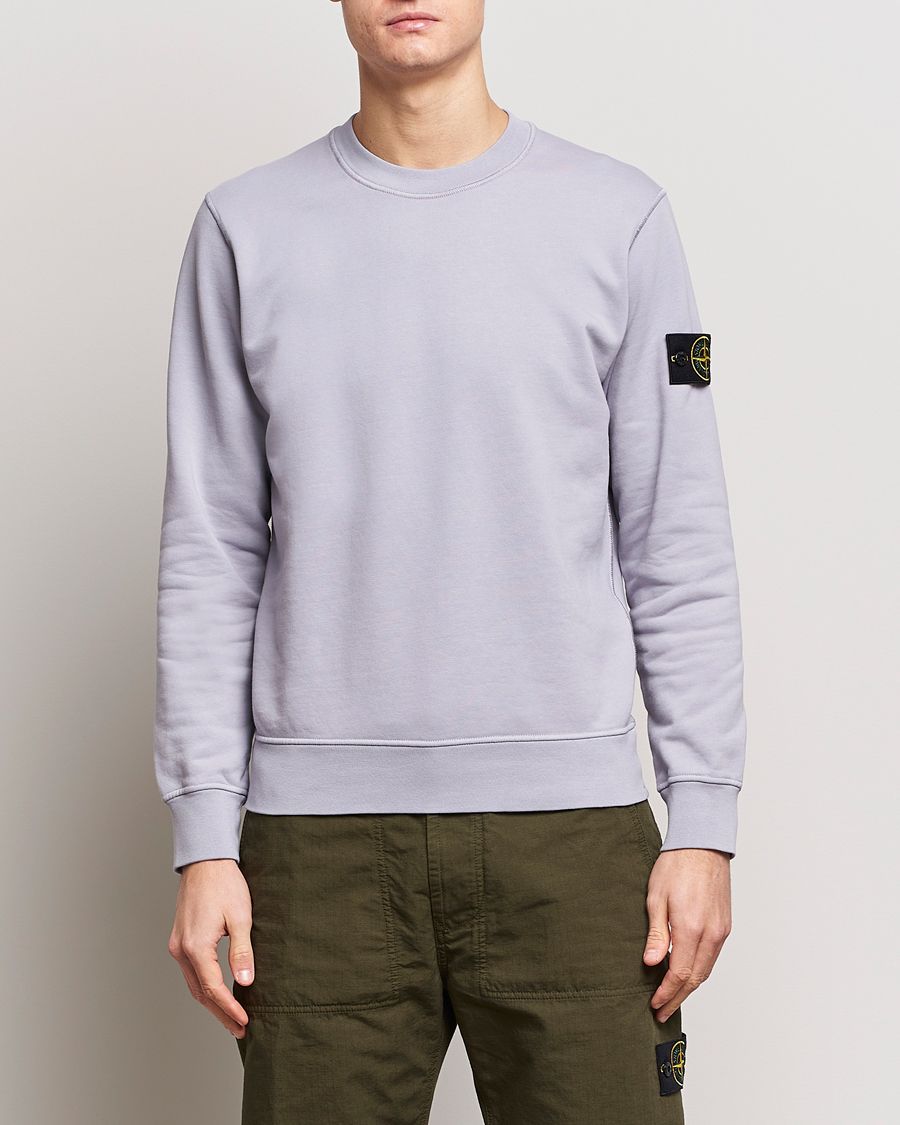 Stone Island Garment Dyed Cotton Sweatshirt Dust at CareOfCarl