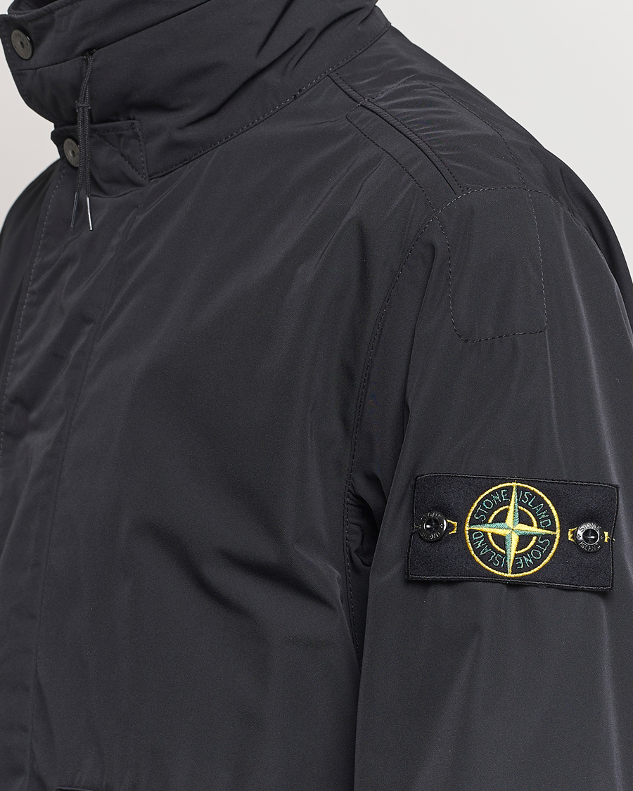 Stone island discount hooded jacket black