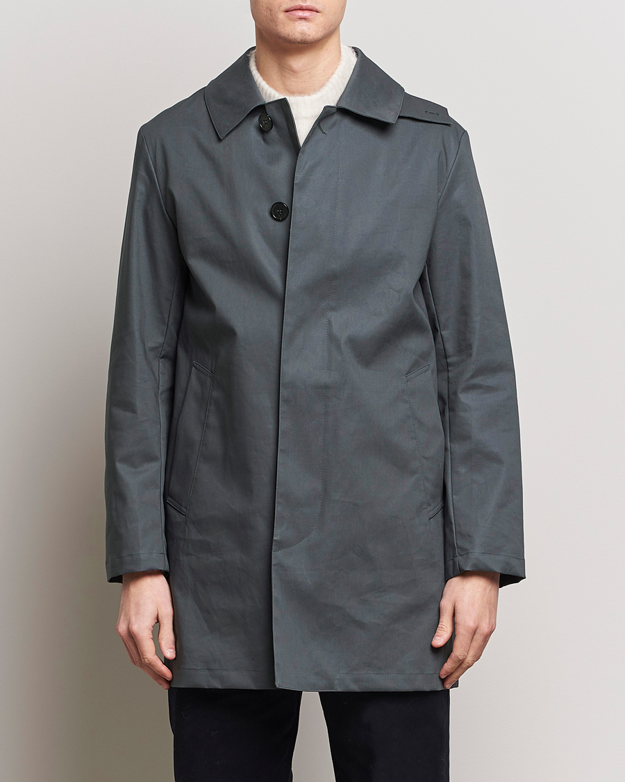 Mackintosh Manchester button-up cotton raincoat - Brown