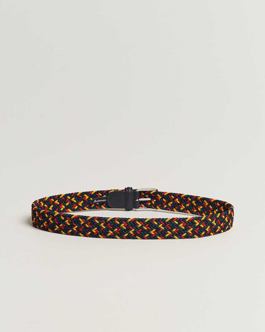 Anderson's Stretch Woven 3,5 cm Belt Ivy Multi at