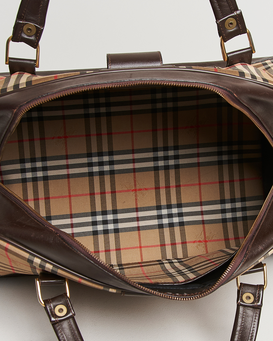 Vintage Check and Leather Bag Strap in Black - Women | Burberry® Official