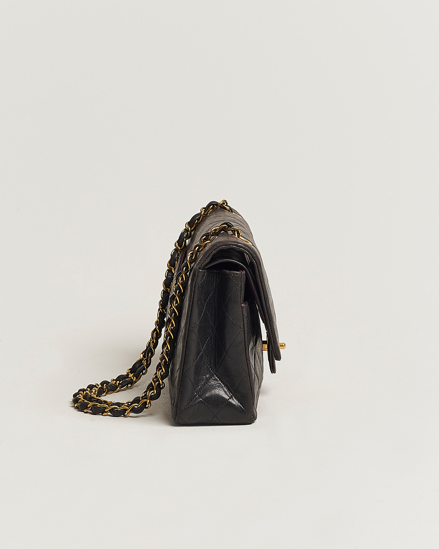 Men | Chanel Pre-Owned Classic Medium Flap Bag Calf Leather Black | Chanel Pre-Owned | Classic Medium Flap Bag Calf Leather Black