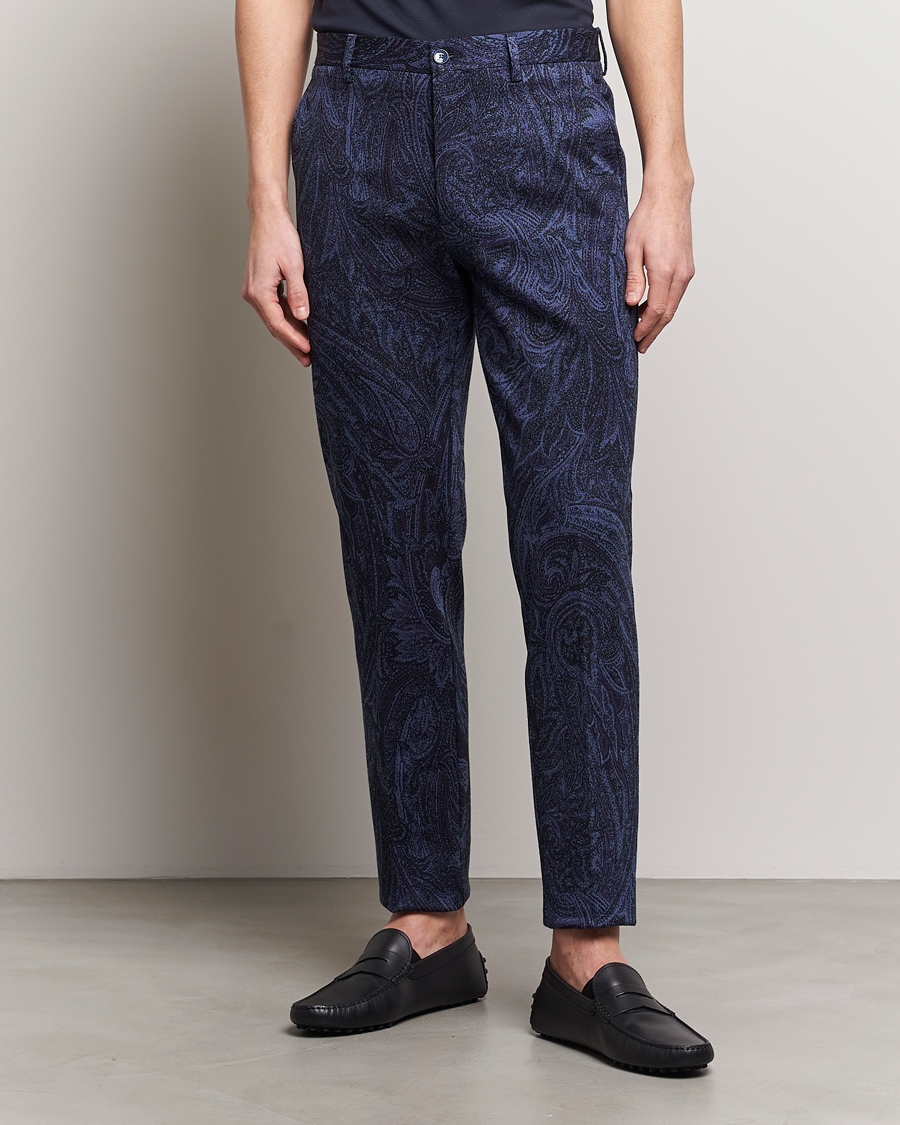 ETRO tapered pinstriped trousers - Blue