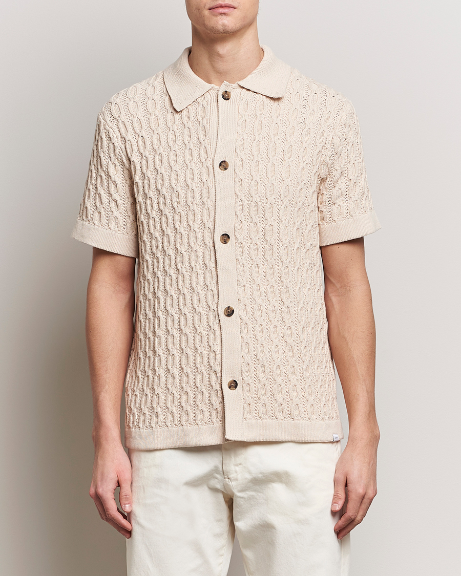 Men | Clothing | LES DEUX | Garret Knitted Short Sleeve Shirt Ivory