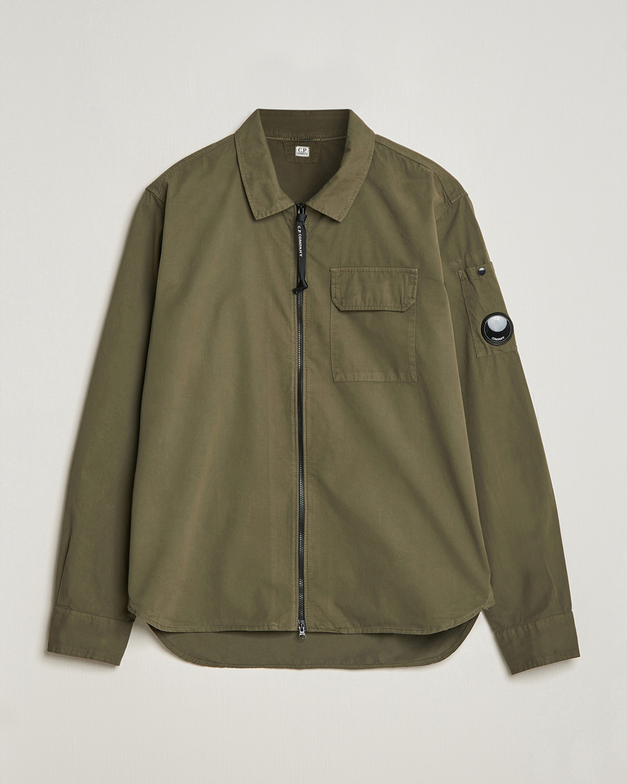 C.P. Company logo-patch shirt jacket - Green