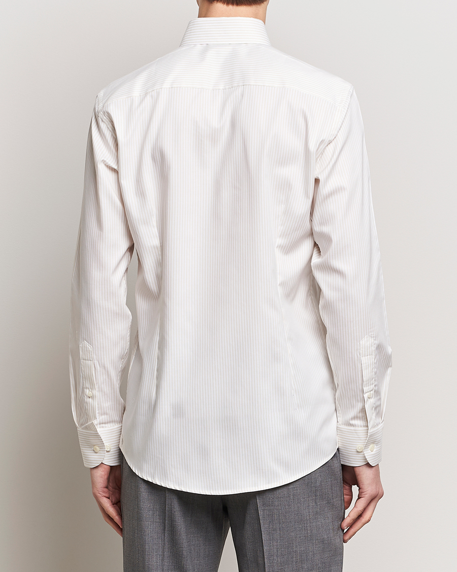 Men | Shirts | Eton | Slim Fit Bengal Striped Oxford Shirt Beige/White
