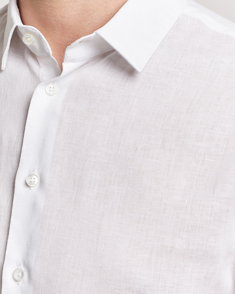 Giorgio Armani Slim Fit Linen Shirt White at CareOfCarl