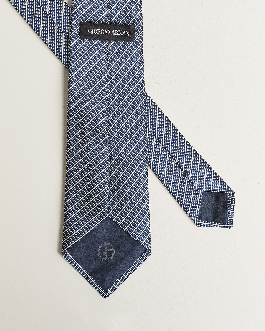 Giorgio Armani Jacquard Silk Tie Navy at CareOfCarl