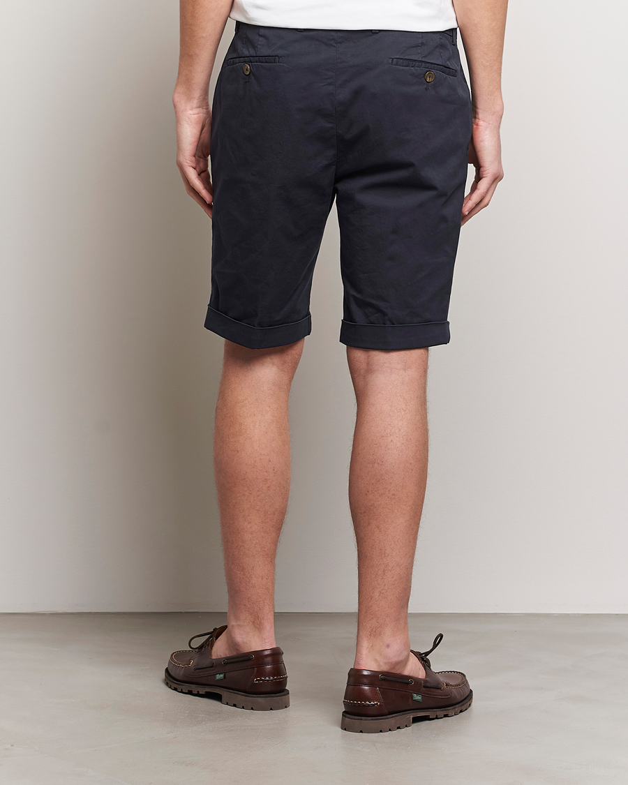 Briglia 1949 Pleated Cotton Shorts Navy At CareOfCarl.com