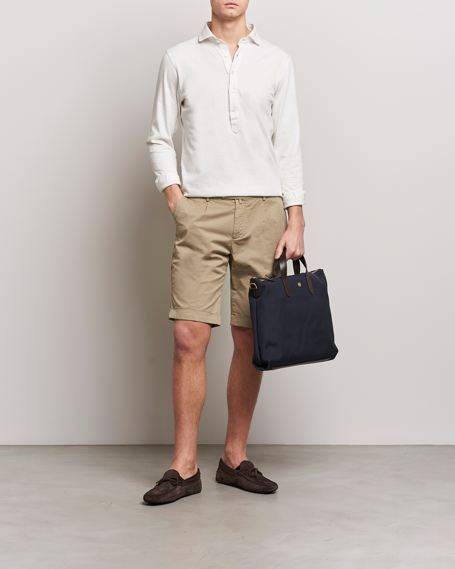 Briglia 1949 Pleated Cotton Shorts Taupe at CareOfCarl