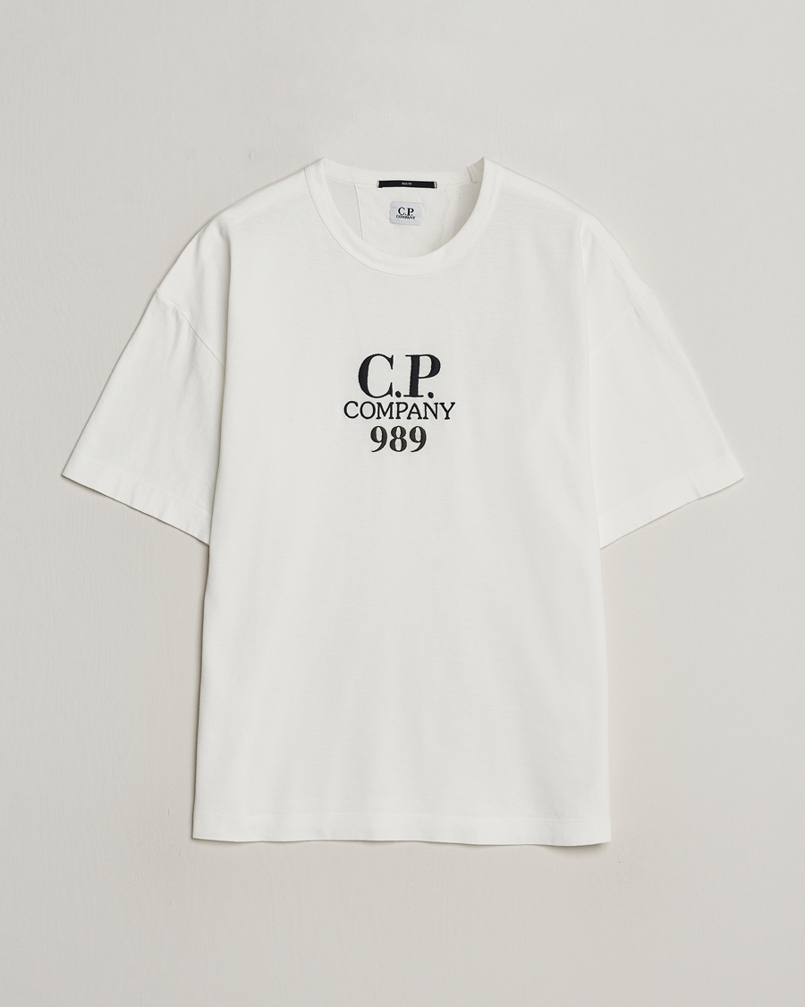 C.P. Company Brushed Cotton Embroidery Logo T-Shirt White at