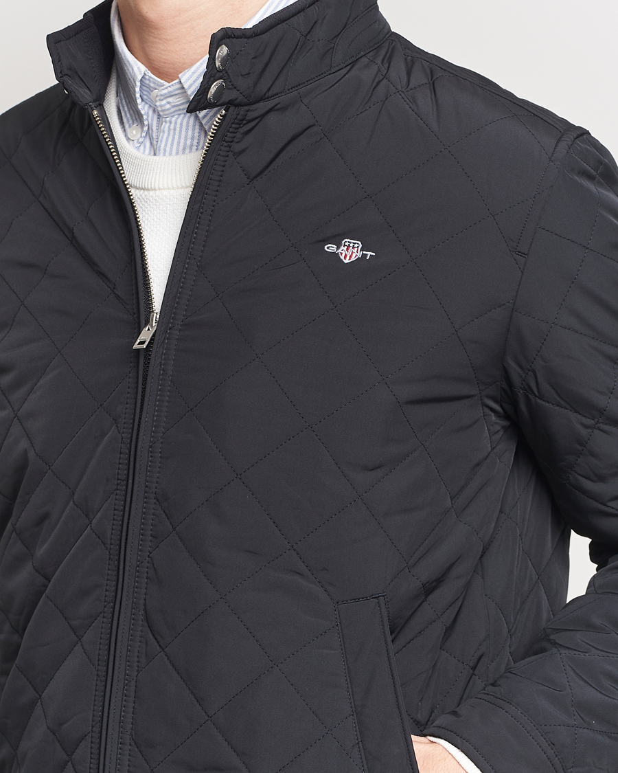 Gant quilted clearance windcheater jacket black