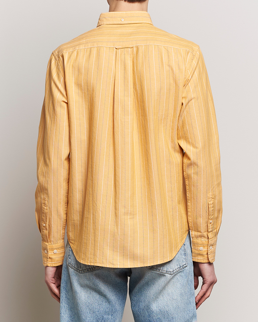 GANT Regular Fit Archive Striped Oxford Shirt Medal Yellow at