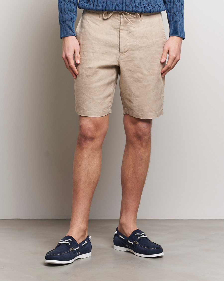 Men | The Linen Closet | GANT | Relaxed Linen Drawstring Shorts Dry Sand