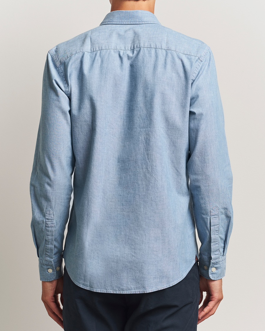 Men | Shirts | Morris | Slim Fit Chambray Shirt Blue