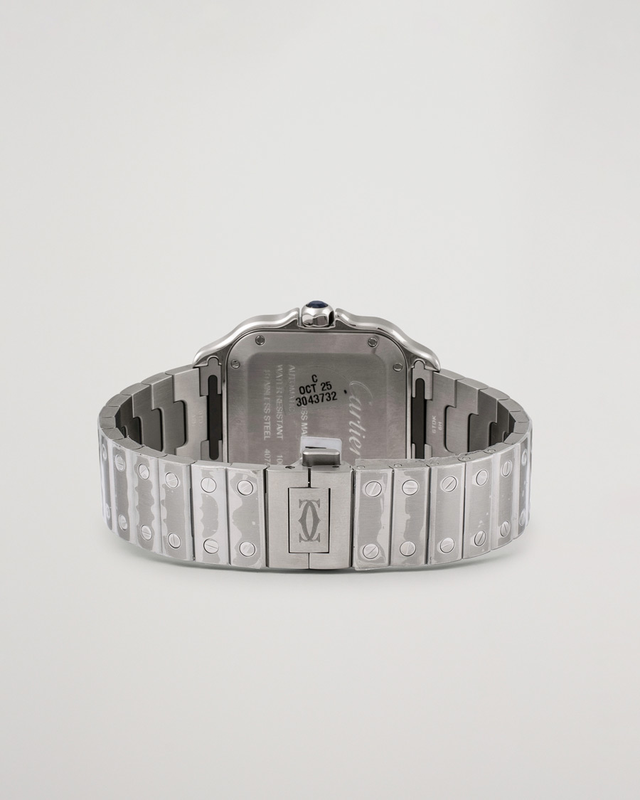 Men | Cartier Pre-Owned Santos De Cartier WSSA0029 Steel White Silver | Cartier Pre-Owned | Santos De Cartier WSSA0029 Steel White Silver