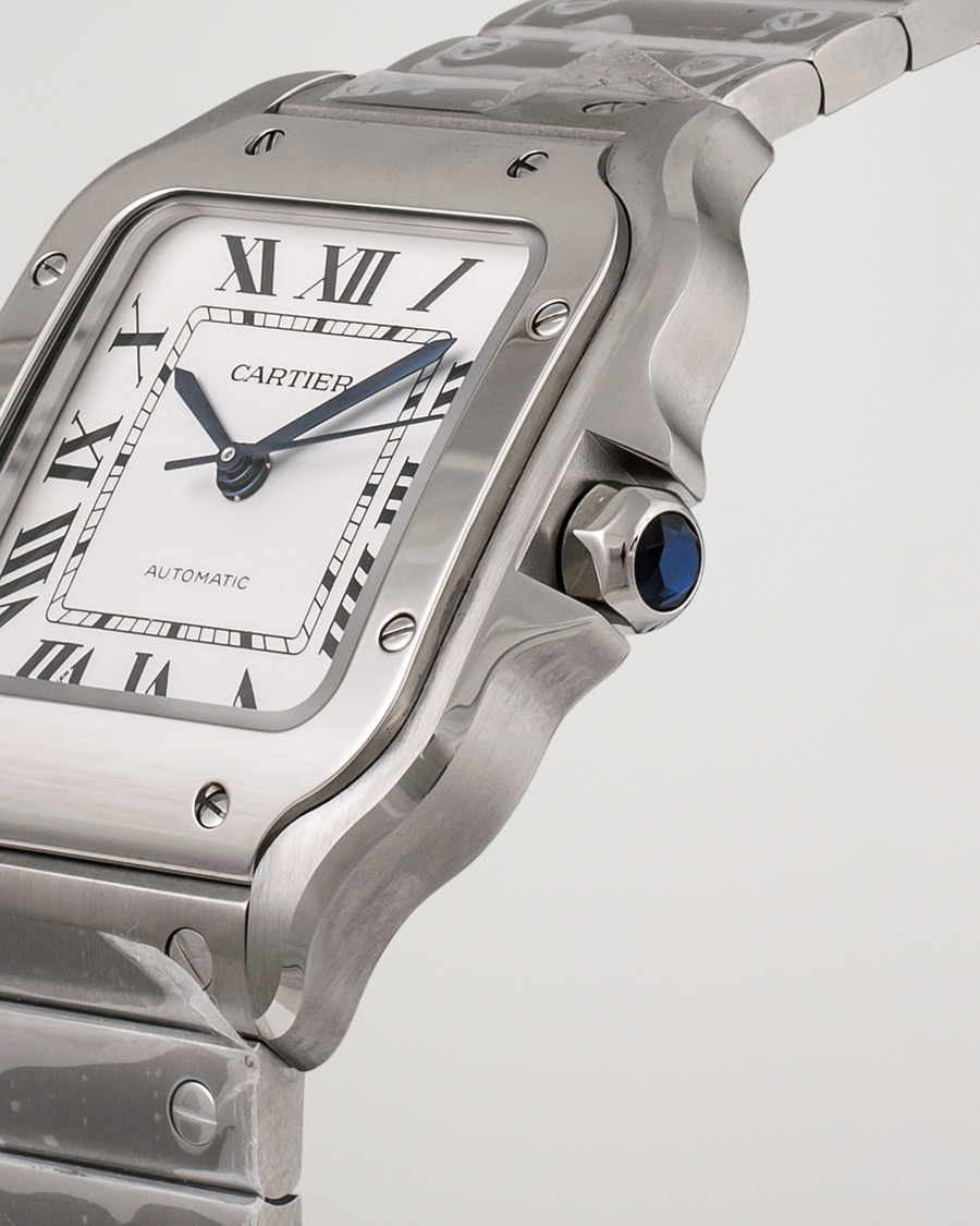 Men | Cartier Pre-Owned Santos De Cartier WSSA0029 Steel White Silver | Cartier Pre-Owned | Santos De Cartier WSSA0029 Steel White Silver