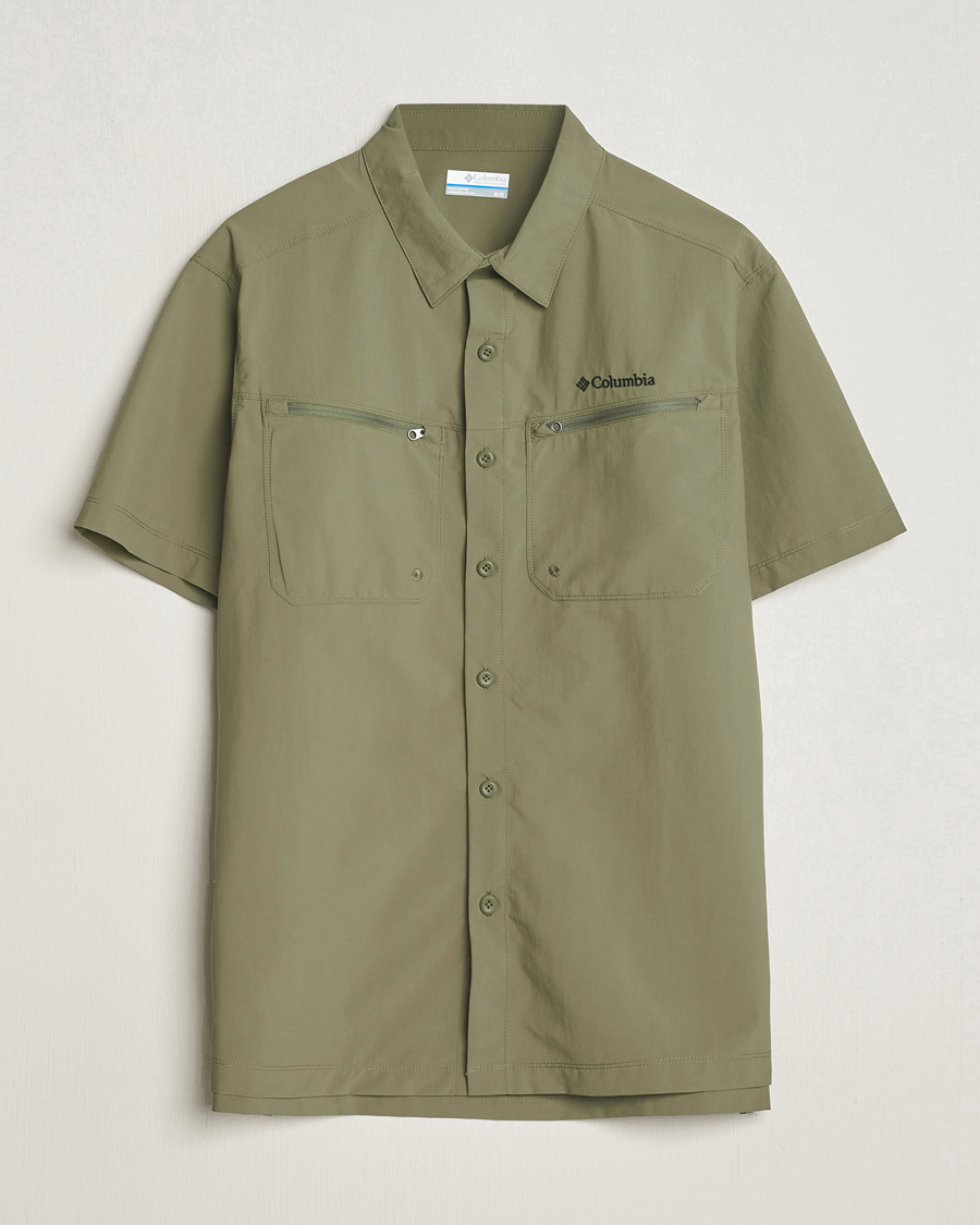 Columbia Mountaindale Short Sleeve Outdoor Shirt Stone Green at CareOfCarl.