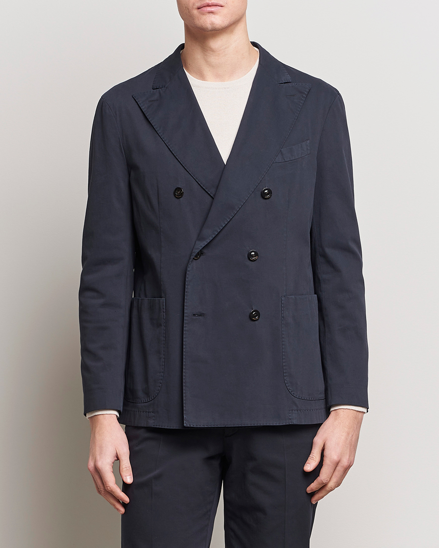 Double breasted cotton on sale blazer