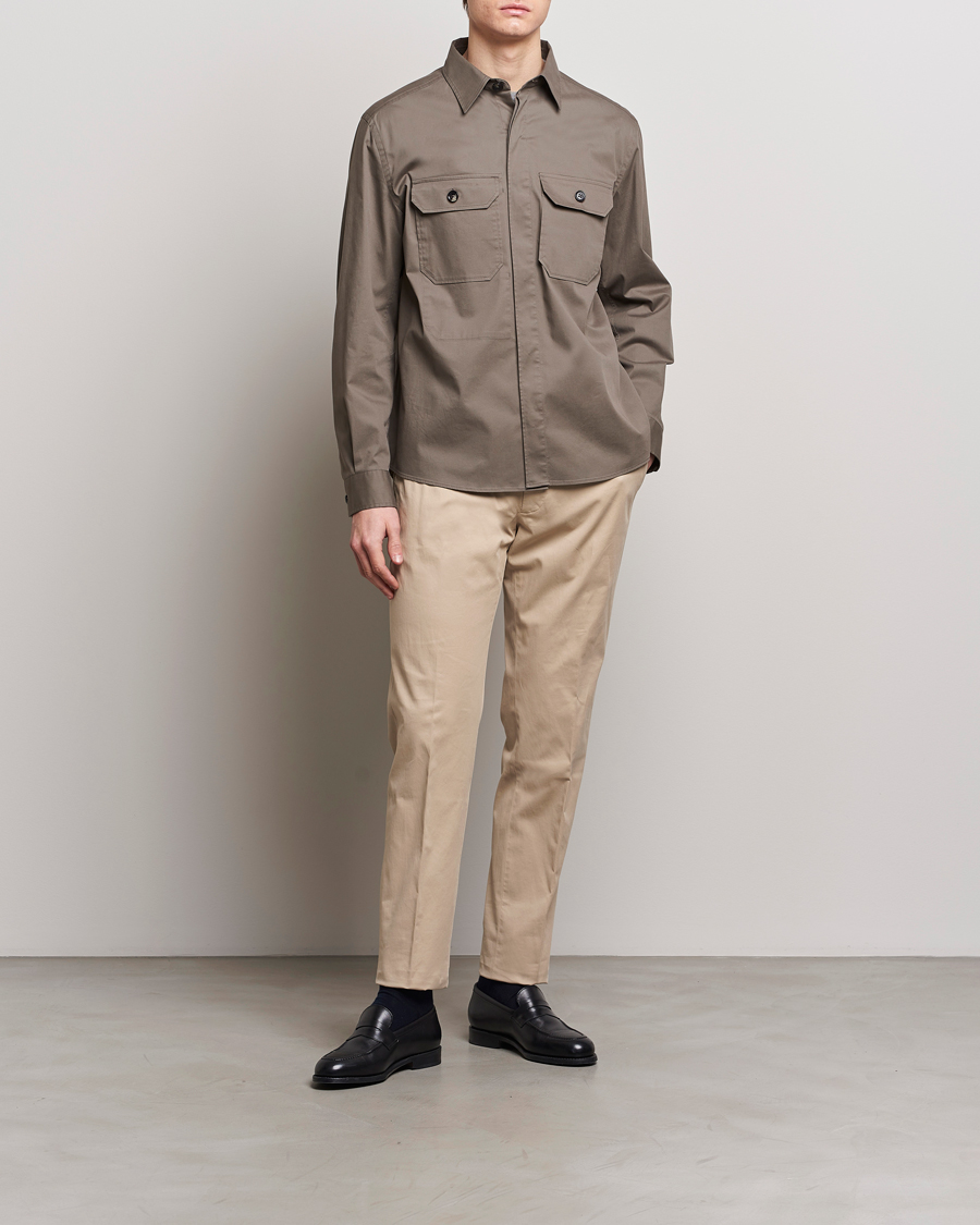 Zegna Premium Cotton Chinos Beige at