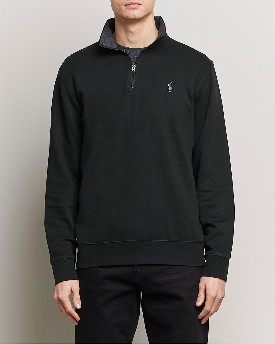 Polo Ralph Lauren Double Knit Half Zip Sweater Polo Black at CareOfCarl