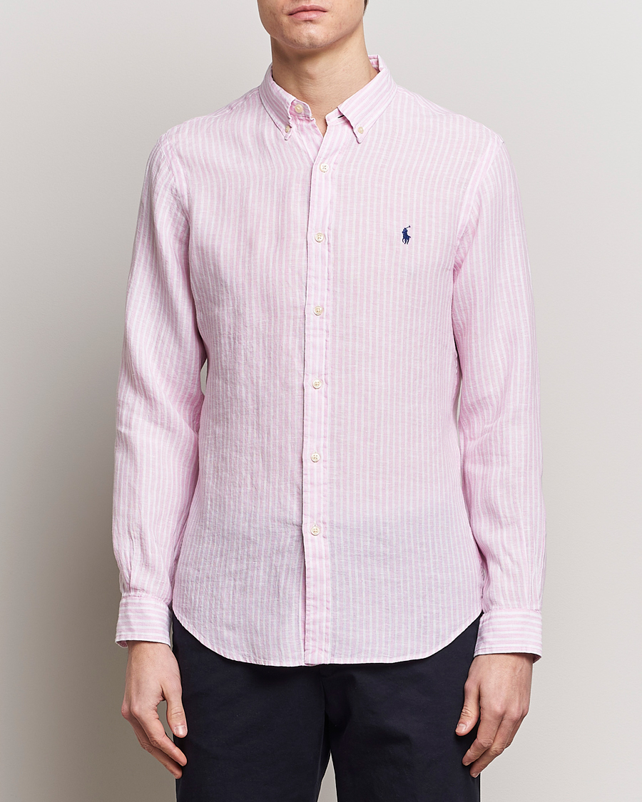 Pink linen outlet ralph lauren shirt