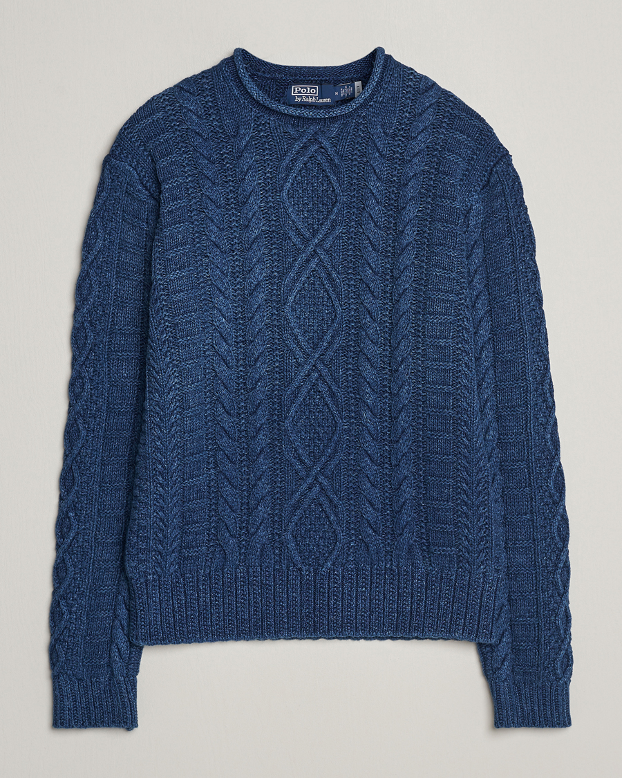 Polo Ralph Lauren Cotton Fisherman Sweater Indigo at CareOfCarl