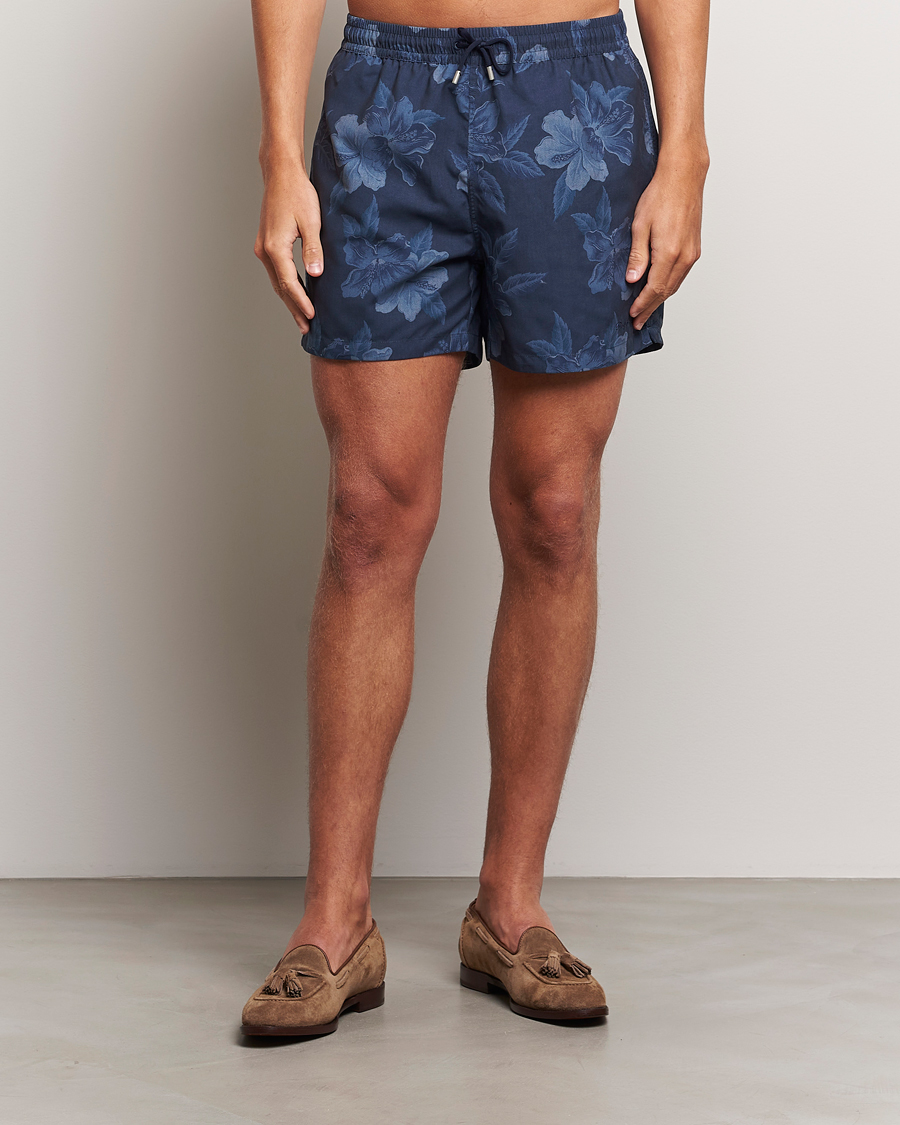 Men |  | Ralph Lauren Purple Label | Amalfi Swim Shorts Navy Hibiscus