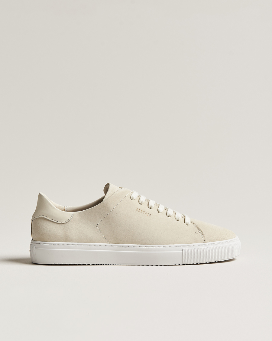 Clean white clearance suede sneakers