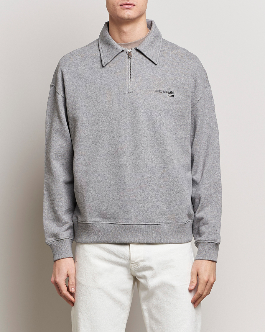 Axel Arigato Remi Half Zip Sweater Grey Melange at CareOfCarl