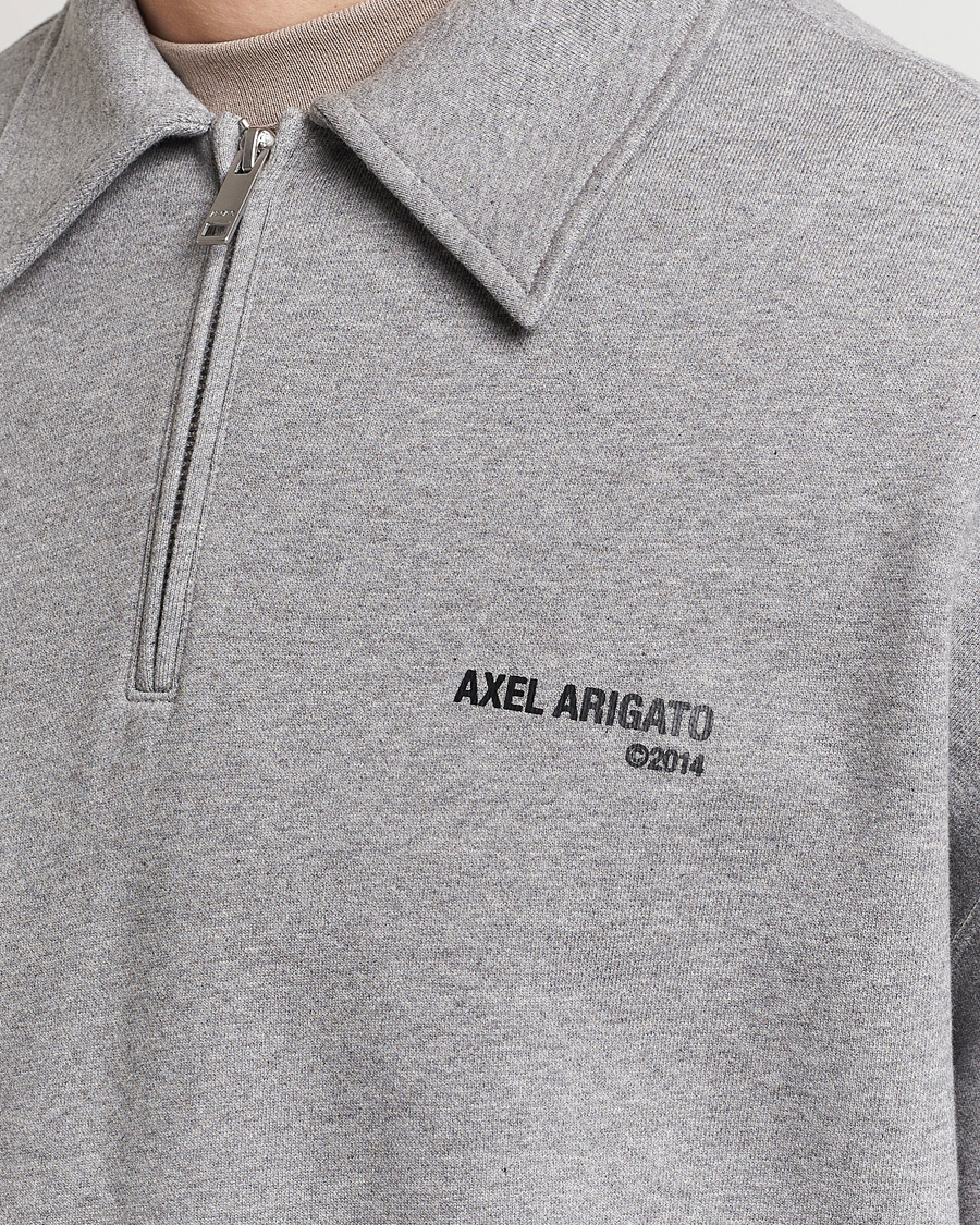 Axel Arigato Remi Half Zip Sweater Grey Melange at CareOfCarl