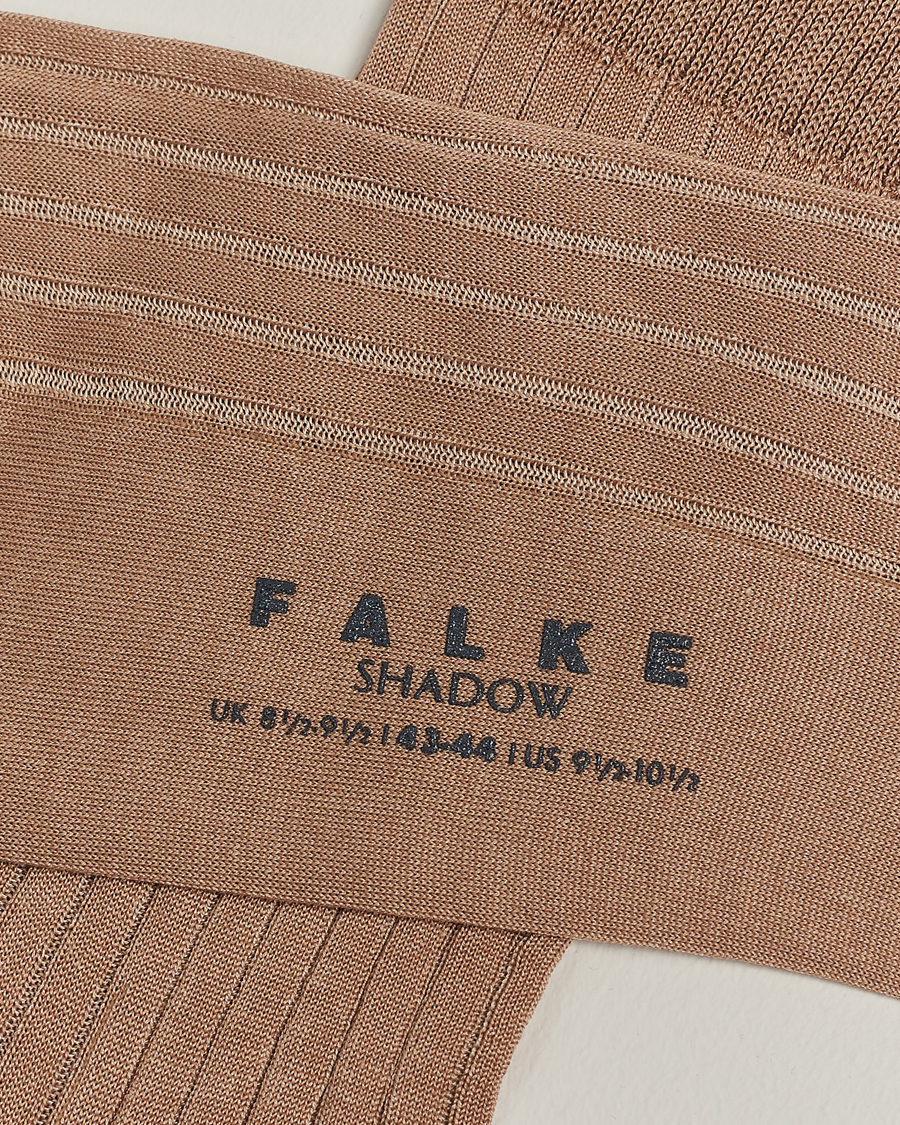 Men |  | Falke | Shadow Stripe Sock Camel/White