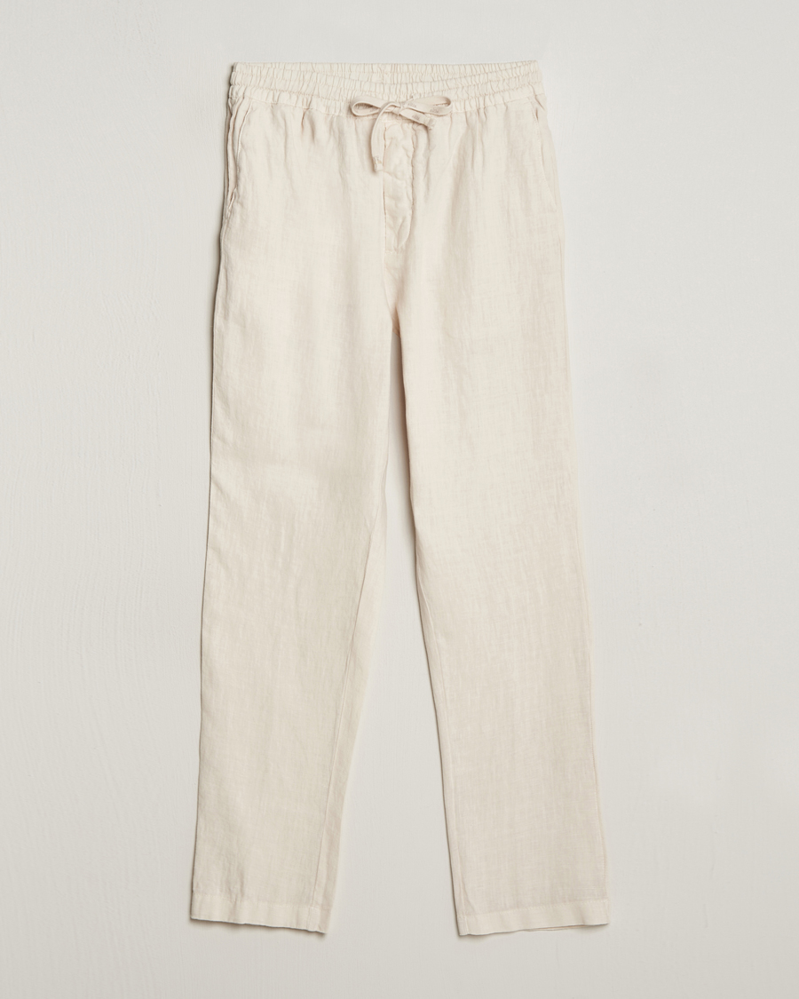 Drawstring Trouser (Sage Wool Silk Linen Slub) - Stoffa