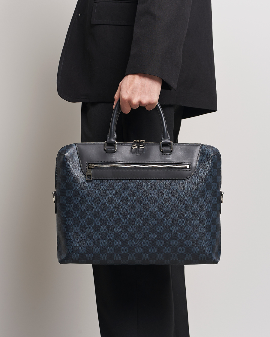 Louis Vuitton Pre Owned Porte Documents Jour Briefcase Damier Navy at CareO