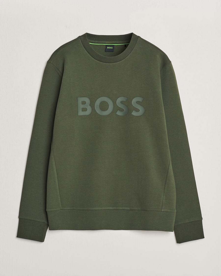 BOSS GREEN Salbo Logo Sweatshirt Open Green at CareOfCarl