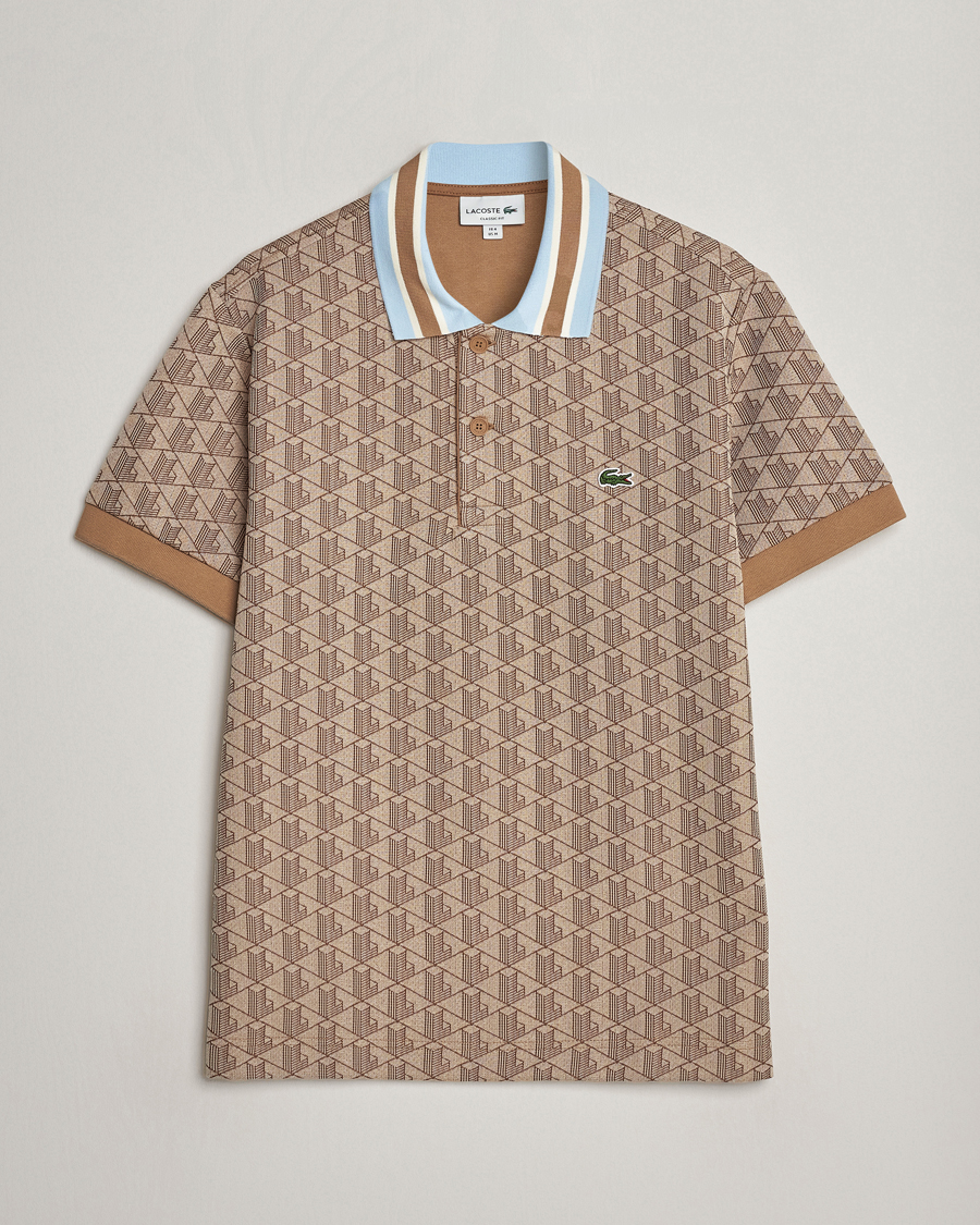 Lacoste Classic Fit Monogram Polo Croissant/Cookie at CareOfCarl.com