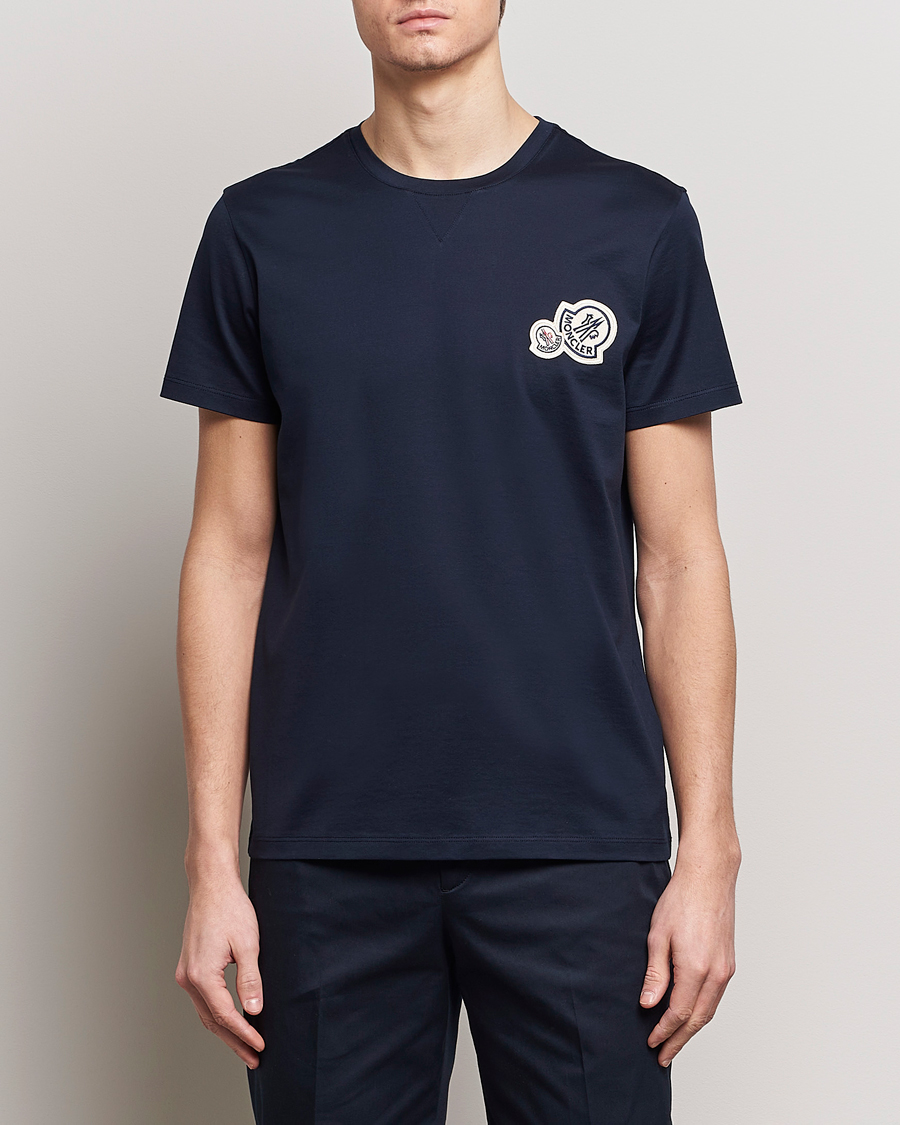 Moncler Double Logo T-Shirt Navy at CareOfCarl.com