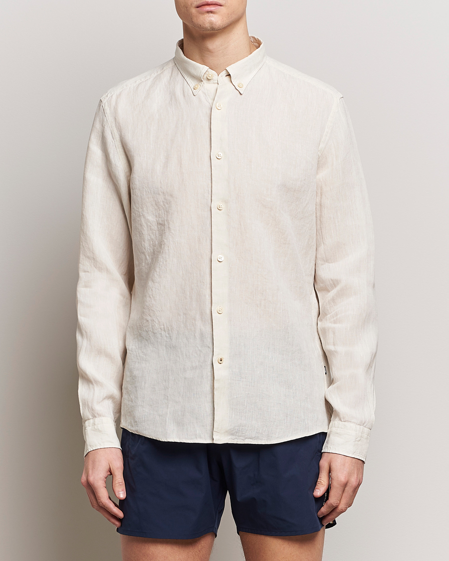 Men | The Linen Closet | BOSS BLACK | Liam Linen Shirt Open White