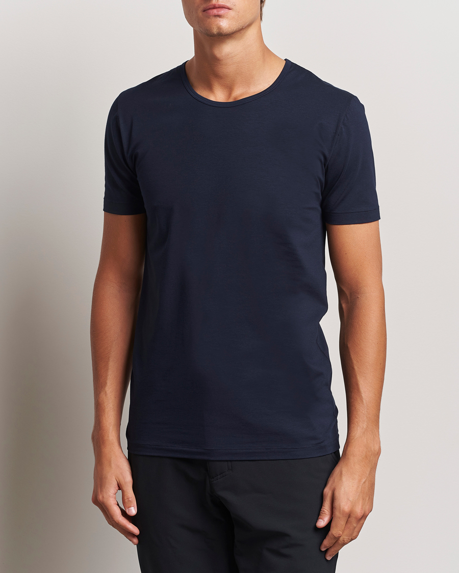 Men |  | Zimmerli of Switzerland | Pure Comfort Crew Neck T-shirt Navy