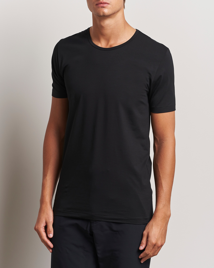 Men |  | Zimmerli of Switzerland | Pure Comfort Crew Neck T-shirt Black