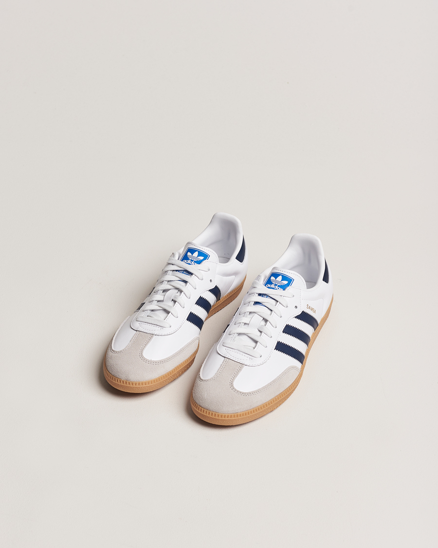 adidas Originals Samba OG Sneaker White/Navy at CareOfCarl.com